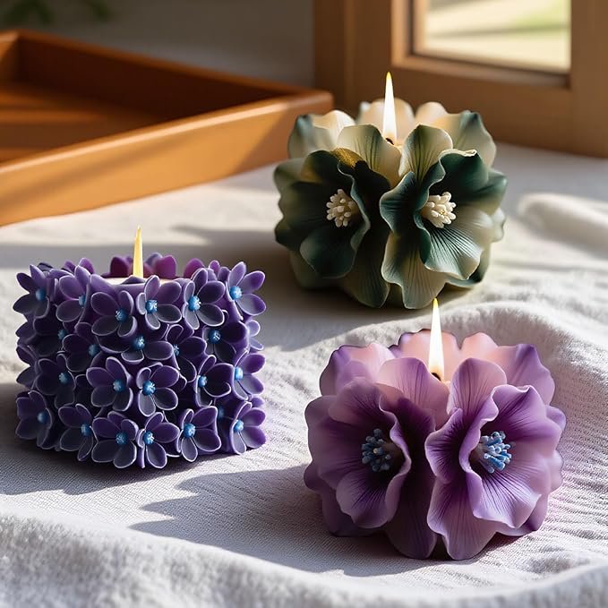 Peony Bouquet Candle Soap Molds, 3D Peony Silicone Mold for Epoxy Resin Casting, Silicone Mold for Resin Casting DIY Plaster Polymer Clay Home Decoration