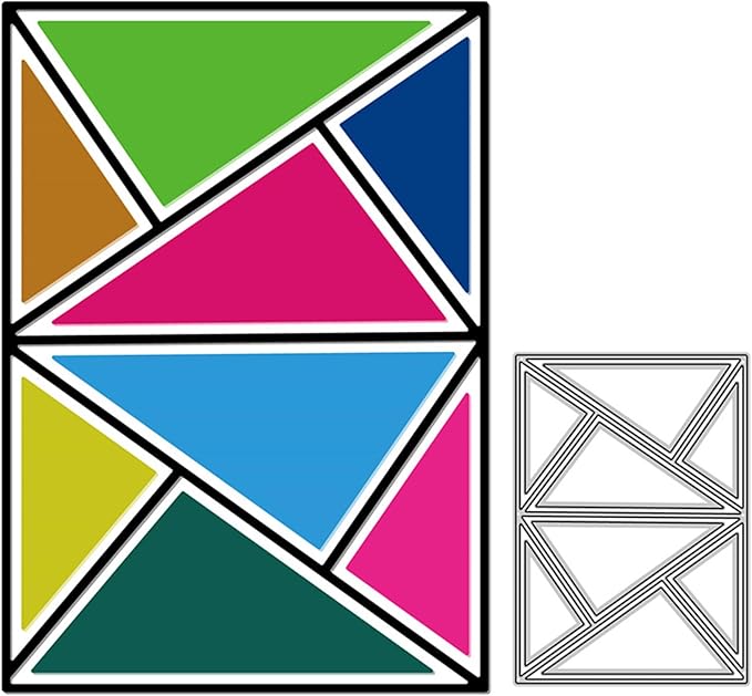 Cutting Dies Metal Stencils Scrapbooking Tools Flowers Lace Frame DIY Embossing Template for Paper Card Making Album Arts Crafts Supplies (Triangle frame-10.1x14cm)