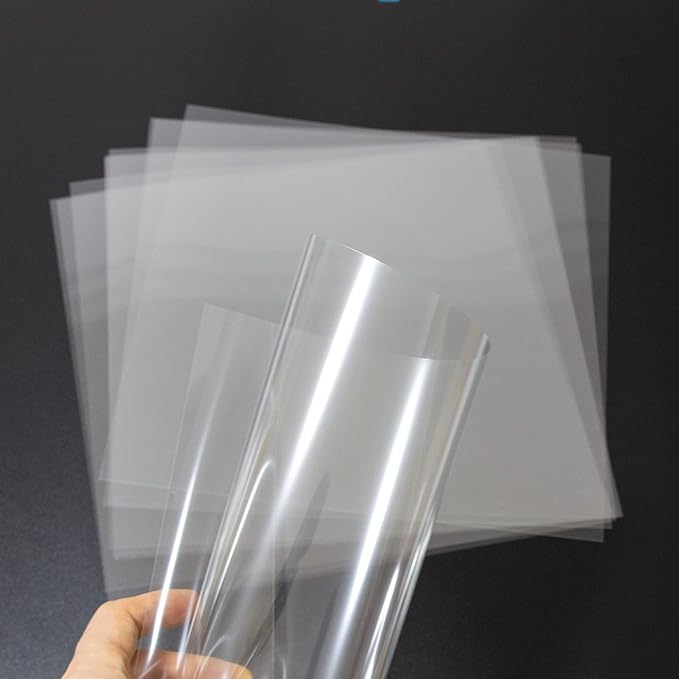 7.5Mil Blank Mylar Sheet (10 Pack), 12“ X 12” Clear Plastic Sheet, Clear Acetate Sheets for Cricut, Stencil Plastic Sheets for Cutting Machine, PET Stencil Material