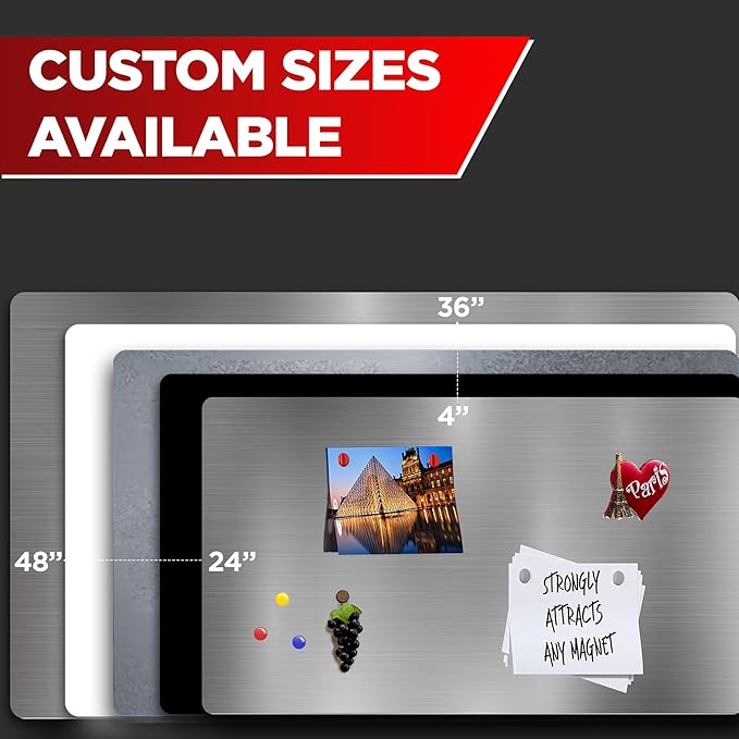 Diamond Life Magnetic Board - Memo & Vision Board for Home, Office, and Classroom - Magnet Board for Kids - Pre-drilled Mounting Screws Included (Black 24"x48")