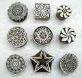 Wholesale Lot of Nine Beautiful Wooden Block Stamps/Tattoo/ 100% Handcarved Indian Textile Printing Blocks