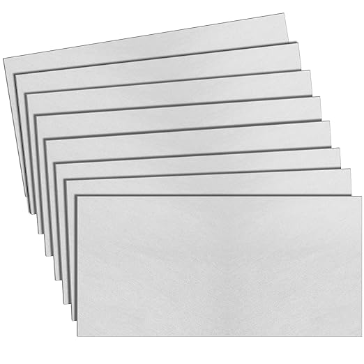 Zonon 8 Pcs 20 Gauge Steel Sheet Metal Cold Roll Steel Sheet 12" x 6" x 0.032" Weldable Metal Roll Steels Plate for DIY Craft Projects Home Auto, Easy to Shape, Weld, Cut and Form