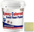 Epoxy Colored Sand Floor Paint, Epoxy Floor Paint for Concrete, High Gloss Marble Effect Coating, Waterproof Non-Slip Concrete Paints, Suitable for Indoor/Outdoor Use (Yellow,160 oz/5 kg)