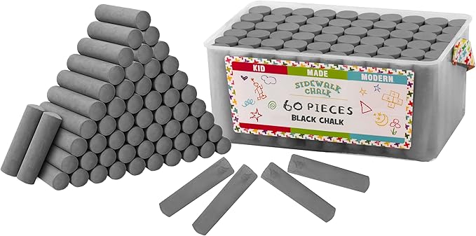 Kid Made Modern 60 Count Pack of Sidewalk Chalk – Black