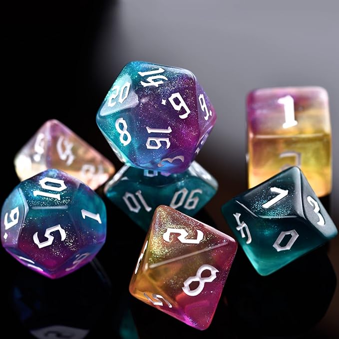 RPG Dice Sets 30 X 7-Die DND Polyhedral Dice (210pcs) with a Large Drawstring Bag for Dungeons and Dragons Tabletop Role Playing Games