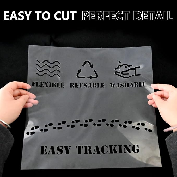 30 Pack 4 Mil Blank Stencil Sheets, 12 x 12inch Clear Mylar Blank Stencils, Reusable Template Material for Make Your Own Stencil