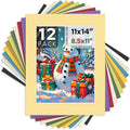 Mat Board Center, 11X14 Mix Color Mats for 8.5X11 Pictures - Acid Free, 4-Ply Thickness, White Core, Bevel Cut - for Artworks, Photos, Framing - Pack of 12