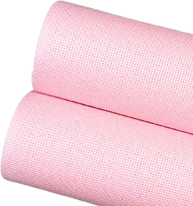 2 Sheets of Pink 14 Count Aida Cloth – 18 x 18 Inch Pre-Cut Fabric Squares – Cross Stitch Fabric – 100% Cotton – Ideal for Needlework & Embroidery – The Knotty Unicorn