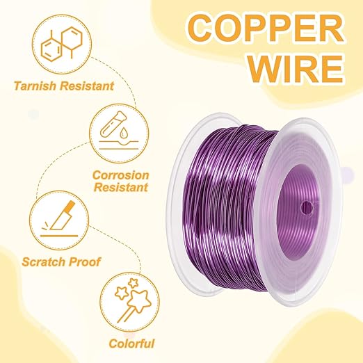 uxcell 18 Gauge / 1mm Anodized Aluminum Wire for Jewelry Craft Making, 102 Feet Bendable Flexible Wire for DIY Home Decor Gardening Sculpture, Purple
