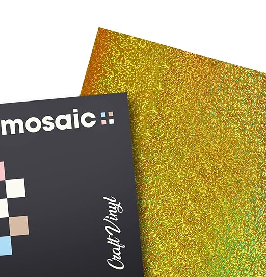 VViViD Mosaic+ Crafting Vinyl (Gold Holographic Glitter, 1ft x 5ft)