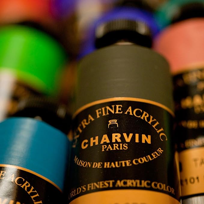 Charvin Extra Fine Professional Artist Acrylic Paint Colors, Nature Themed Hues, 150ml Naples Yellow