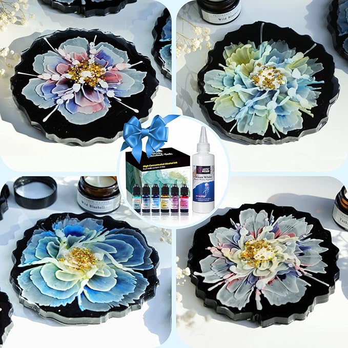 LET'S RESIN Ocean White Epoxy Resin Pigment 167g/5.89oz, High Concentrated Paste for Epoxy & UV Resin, UV Resistant Opaque Pigment for Creates Cells & Lacing, 3D Flower Coasters