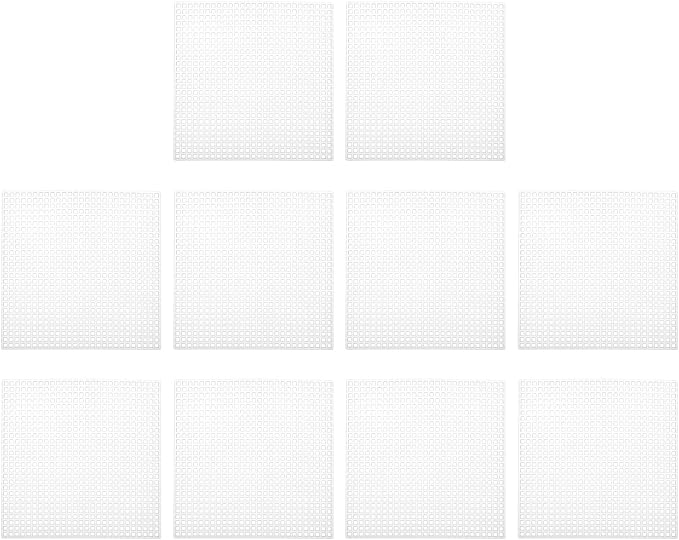 PATIKIL Plastic Mesh Canvas Sheets,10Pcs 4 x 4inch Cross Needlework Blank Yarn Crafting for Embroidery DIY Bookmarks Cup Mats, White, Square