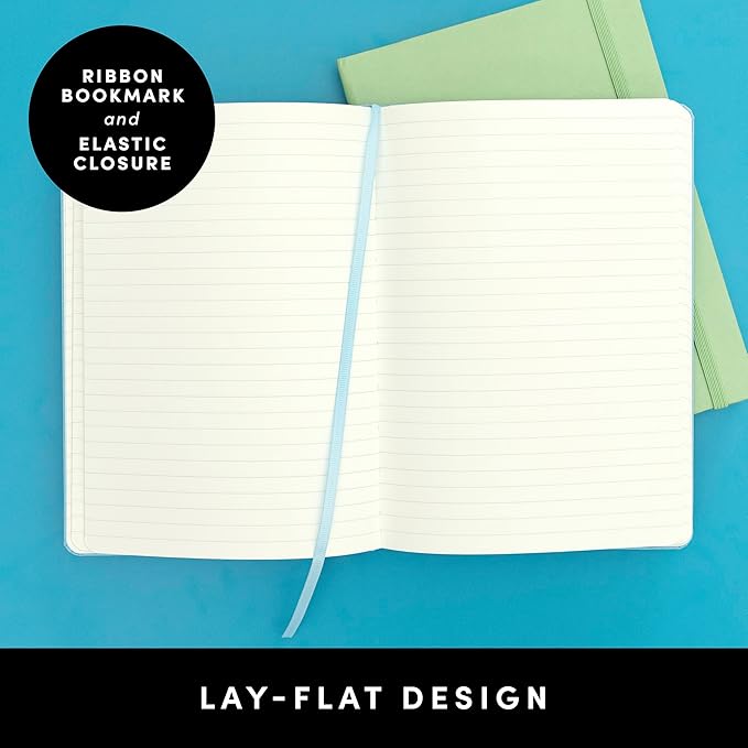 PAPERAGE Lined Journal Notebook, 10 Pack, (Black), 160 Pages, Medium 5.6 in x 8 in - 100 GSM Thick Paper – Hardcover Journaling Notebook for Work, School & Note Taking