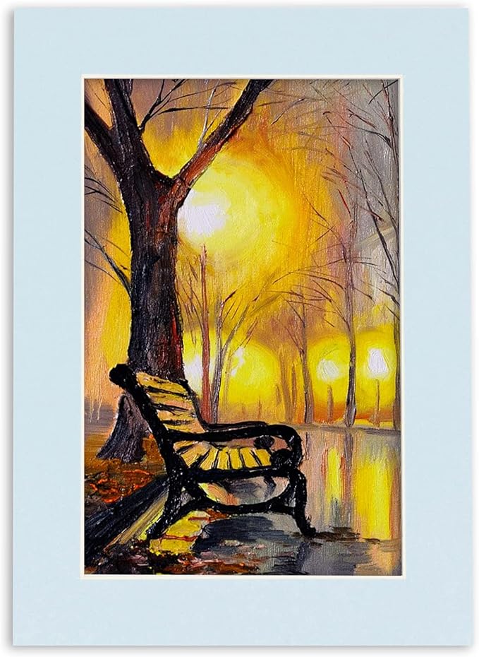 11x14 Mat for 8.5x11 Photo - Precut Baby Blue Picture Matboard for Frames 11 x 14 Inches - Bevel Cut to Display Art 8.5 x 11 Inches - Acid Free Pack of 100 MATS with Backing Boards & Clear Bags