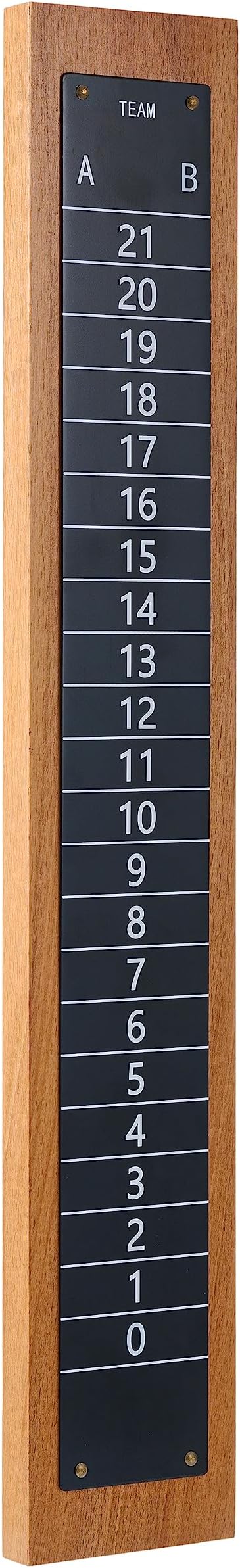 Steel Scoreboard Nailed on a Beech Board with Magnetic Score Keepers for Cornhole and Other Games (17" H x 2.75" W)