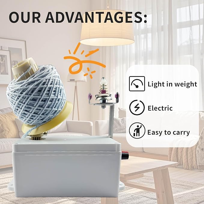 Yarn Winder,Yarn Ball Winder,Yarn Winder for Crocheting,Electric Yarn Winder,Automatic Yarn Winder,Adjustable Speed Yarn Spinner, Easy to use, Saves time and Protects Hand Joints