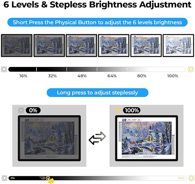 Heanolier A2(25.2" x 18.4") Artist tracing Light Box Copy Table,Large Magnetic Light pad with Physical Buttons & Adapter,3-Color,Dimmerable Bright Light Board for Diamond Painting,Drawing,Sketching