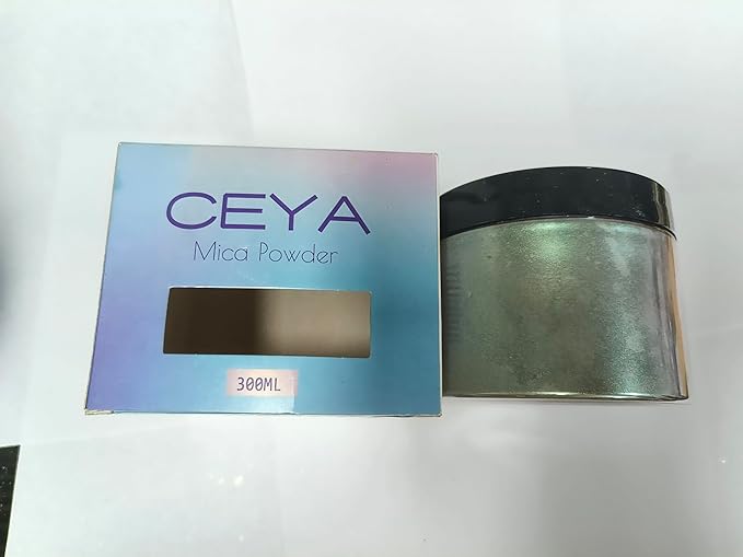Ceya Mica Powder, 5.3oz/ 150g Olive Green Pearlescent Effect Colorant Pigment Powder for Epoxy Resin, Tumblers, Slime Bath Bomb, Soap Dye, Slime, Candle, Resin Crafting, Paint, Jewelry, Nail Polish