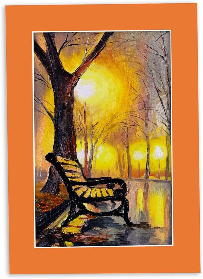 5x7 Mat for 8.5x11 Frame - Precut Mat Board Acid-Free Orange 5x7 Photo Matte Made to Fit a 8.5x11 Picture Frame, Premium Matboard for Family Photos, Show Kits, Art, Picture Framing, Pack of 25 Mats