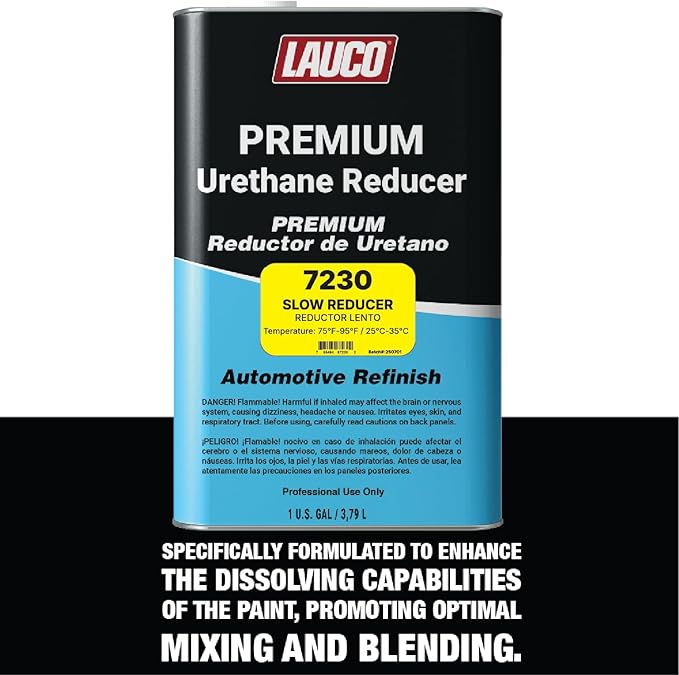 LAUCO Slow Urethane Grade Reducer (7230), 2 Gallons, 75°F - 95°F - For Automotive Paint and Industrial Paint Use - High Performance Automotive Grade