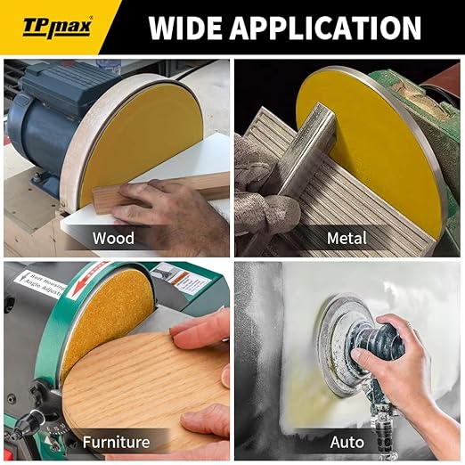 6-Inch 120-Grit Gold PSA Sanding Discs, 50 Pack – Pro-Grade Self-Adhesive Stickyback Sandpaper with Quick-Release Tabs for DA Sander, Medium-Coarse Automotive/Wood/Metal Sanding