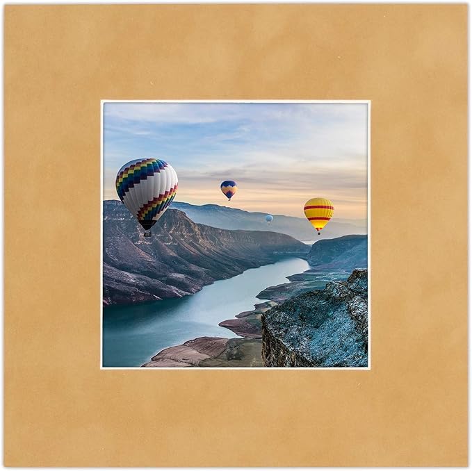 8x10 Mat Bevel Cut for 5.5x8.5 Photos - Acid Free Beige Suede Precut Matboard - For Pictures, Photos, Framing - 4-ply Thickness