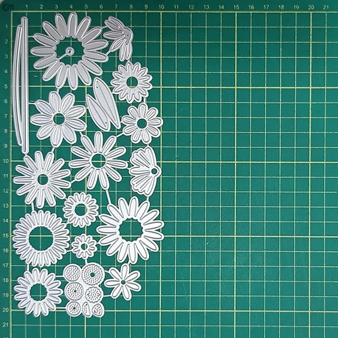 Cutting Dies Metal Stencils Scrapbooking Tools DIY Embossing Template for Paper Card Making Album Arts Crafts Supplies (Flower Set-20.4x10.1cm)