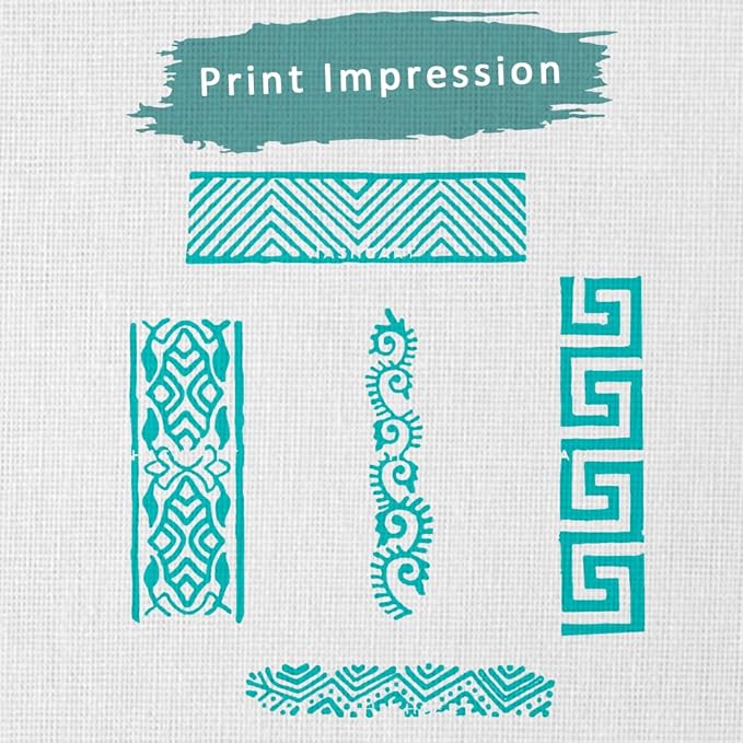 Wooden Block Stamp for Block Printing Stamp - Border Shape Wooden Printing Stamps for Clay Tattoo Fabric Pottery HASHCART® (Set of 5)
