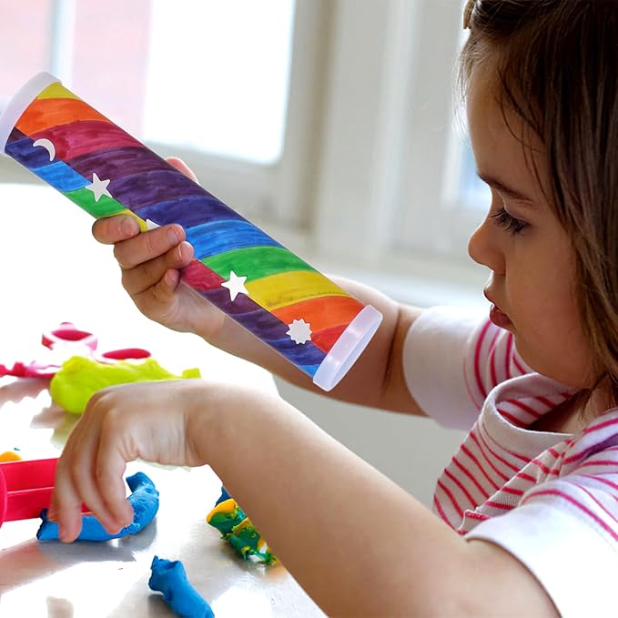 DOITOOL Blank Kaleidoscope Making Kit for Kids, 12 Pcs DIY Kaleidoscope Kit Variety Tool, Preschool Material for Teaching