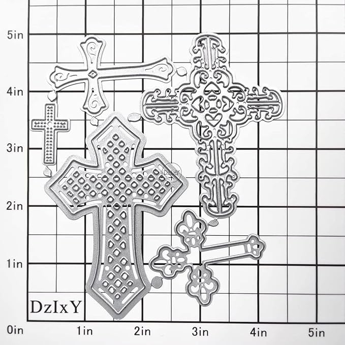 YKW Easter Cross Metal Cutting Dies Set for DIY Card Making, Scrapbooking, and Religious Craft Projects, Crucifixion Embossing Etching and Stamping Tools for Holiday and Religious Decorations