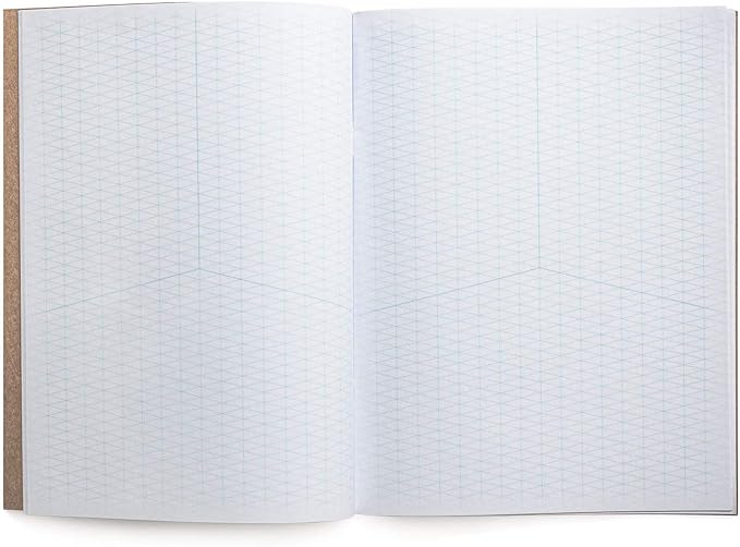 KOALA TOOLS | Isometric Graph Paper Notebook (3 pack) | 7.5" x 9.75", 60 pp. - Kraft Cover Isometric Grid Drawing Pads - Suitable for Industrial, Architectural, Interior Design