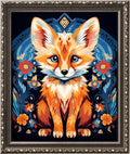 Leczany Cross Stitch Stamped Kit for Adults or Kids - Colorful Little Fox | DIY Embroidery Starter Patterns Craft Kit Needlepoint for Beginner | 11CT, 3 Strands | 13.8x16.9 inches