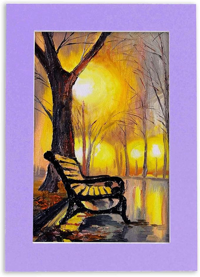 5.5x8.5 Mat for 8.5x11 Frame - Precut Mat Board Acid-Free Light Purple 5.5x8.5 Photo Matte for a 8.5x11 Picture Frame, Matboard for Family Photos, Show Kits, Art, Picture Framing, Pack of 25 Mats