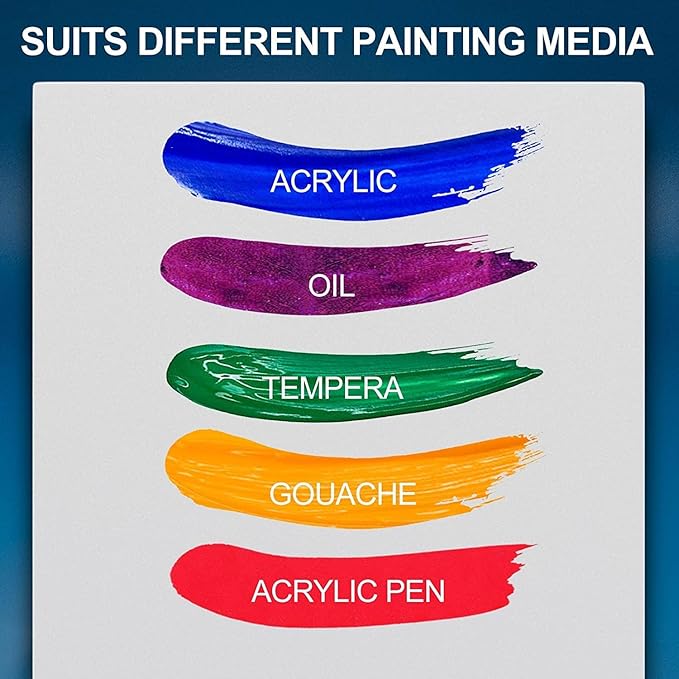 Artkey Canvases for Painting 8x10 Inch 24-Pack, 10 oz Primed 100% Cotton White Blank Flat Canvas Boards, Art Paint Canvas Panels for Acrylic Oil Watercolor Tempera Paints