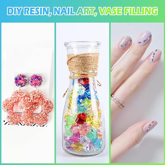 Matio 12 Colors Crushed Glass Irregular Glitter, 4.23oz/ 120g Crushed Broken Glass Sprinkle Chips for Resin Epoxy Jewelry DIY,Shattered Crystal Flakes Sequins for Nail Art Decor Phone Case Vase Filler