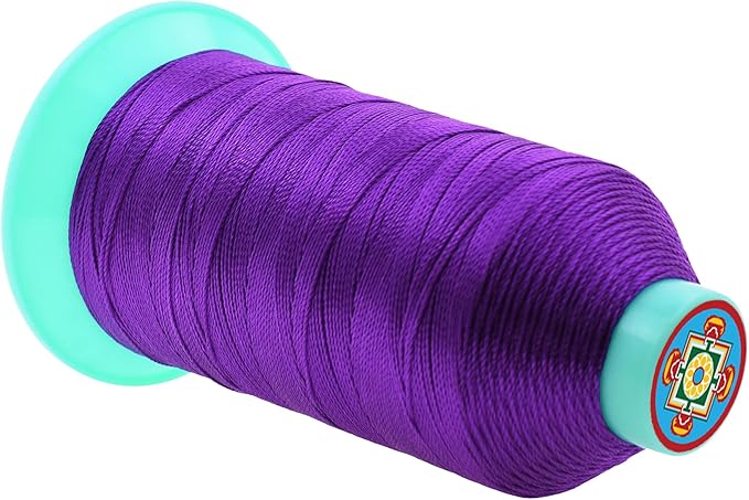 Mandala Crafts Bonded Nylon Thread True Purple Heavy Duty Sewing Threads - 800 YDs Size 277 840D T270 Tex 270 Thread for Leather Jeans Weaving Outdoor Marine Upholstery Threads