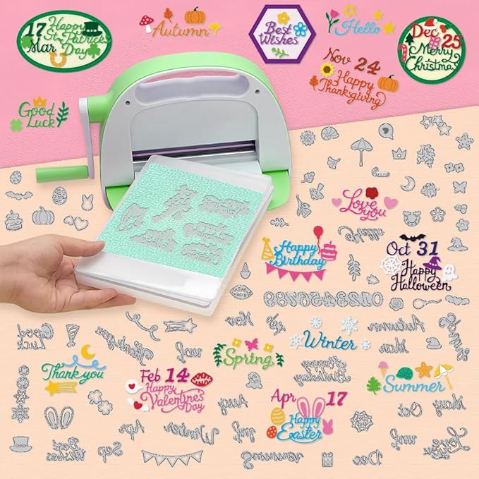 16 Set Word Die Cut for Card Making Blessing Words Metal Cutting Dies Holiday Word Dies Happy Birthday Embossing Stencils for DIY Scrapbooking Photo Album Paper Art Craft Decoration