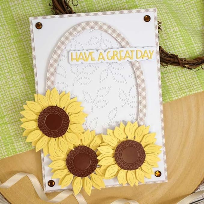 Cutting Dies Metal Stencils Scrapbooking Tools DIY Embossing Template for Paper Card Making Album Arts Crafts Supplies (Sunflower-7.7x10.4cm)