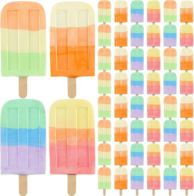 48 Pcs Ice Cream Sidewalk Chalk Set Multicolor Party Favors Bulk Washable Safe Outdoor Chalk for Kids Adults Fun Summer Playground Outdoor Activities Painting on Chalkboard Blackboard