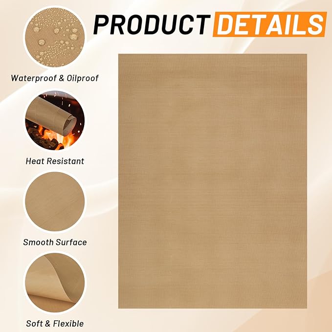 Svaldo Teflon Sheets for Heat Press, 10 Pack, 12x16 Heat Press Paper for T Shirts, Hat, Reusable Non Stick PTFE Teflon Sheet, Iron Transfer Paper for Sublimation Machine, Craft & Baking