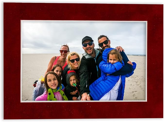 11x14 Mat Bevel Cut for 8.5x11 Photos - Acid Free Bright Red Suede Precut Matboard - For Pictures, Photos, Framing - 4-ply Thickness