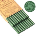 Pine Green Sealing Wax Sticks, WASOHLING 20Pcs Glue Gun Wax Seal Sticks for Wax Seal Stamp, Green Wax Seals for Christmas Wedding Invitation Envelope Letter Seals, Craft Adhesive (Mini Size)