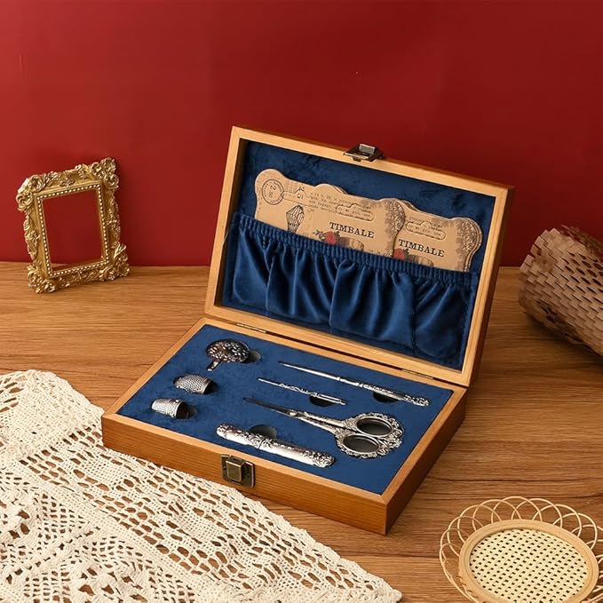 Vintage Embroidery Scissors Set, European Style Stainless Steel Sewing Tools for Sewing, Craft, Art Work, Needlework, Silver