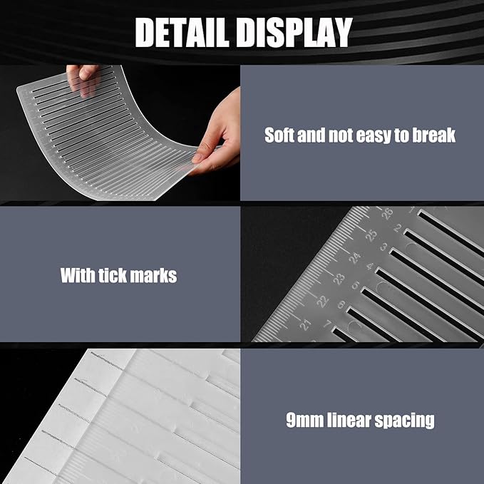 2 Packs Plastic Straight Line Stencil Template for Journaling Spacing Line Lettering Guide 11 Inch Scale Writing Ruler Envelope Addressing Template with Bamboo Stick and 2B Pencil for Paper Card Aids
