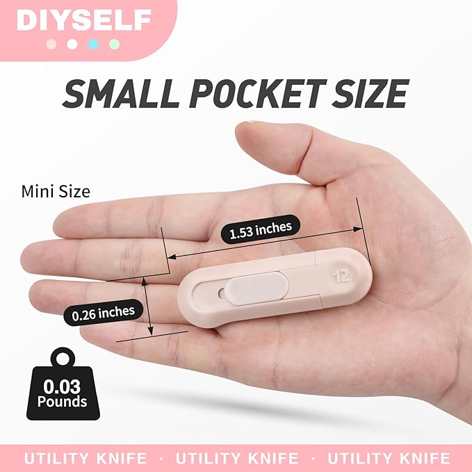 DIYSELF 16 Pack Box Cutter Utility Knife, Box Cutter Retractable, Letter Opener for Office, Cute Exacto Knife, Razor Knife, Automatic Rebound Box Cutters Bulk for Opening Gift Wrap and DIY Project