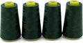 Tortoise 4 Cones of 3000 Yards Each Spool Thread for All Purpose, Serger, Overlock, Quilting, Sewing Machine - 40S/2 Dark Green 100% Polyester