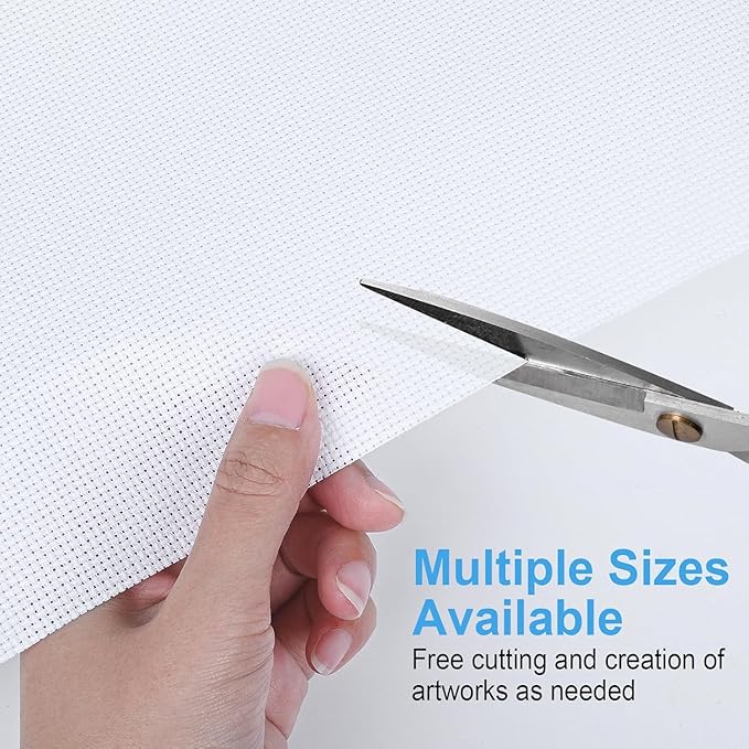 6 PCS Cross Stitch Aida Fabric 14 Count, 18 by 12 Inch, Classic Reserve Cross Stitch Aida Cloth for Home DIY Embroidery Decoration, White