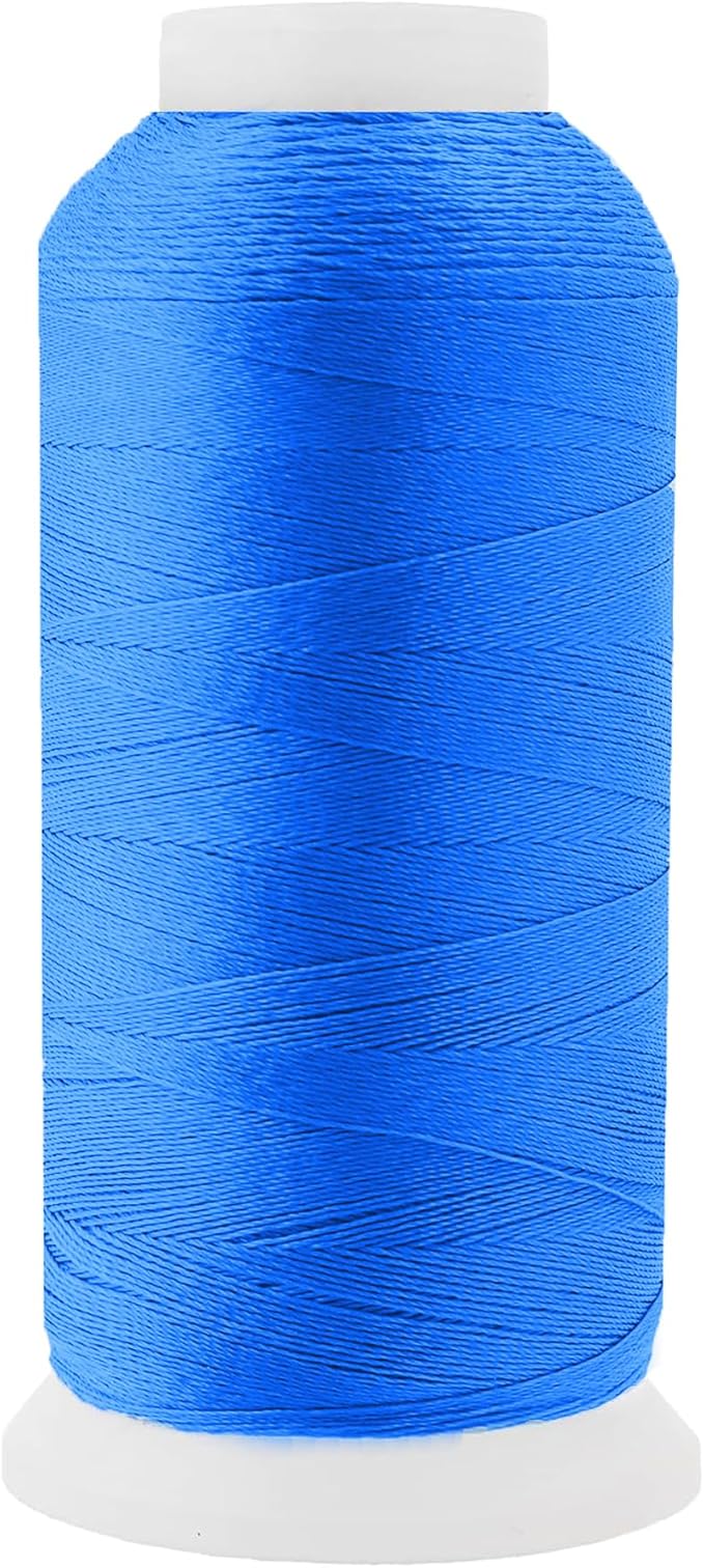 Mandala Crafts Sky Blue Heavy Duty Thread -1500 Yds Tex 90 Thread for Sewing Drapery Jeans Leather Hair Outdoor Marine Upholstery