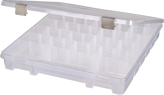 ArtBin 9101AB Super Satchel Slim with Removable Dividers, Art & Craft Organizer, [1] Plastic Storage Case, Clear, Divided Compartments
